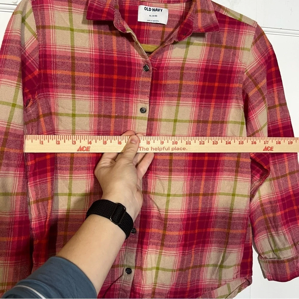 Old Navy Girls Flannel Red and Yellow Size XL 14-16